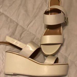 White wedge sandals